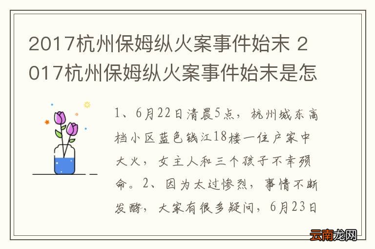 杭州大火保姆引发关注焦点，最新资讯汇总